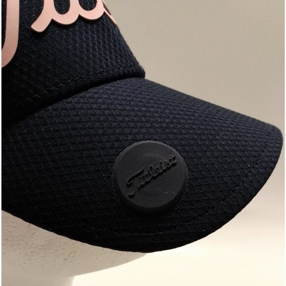 Titleist Golf Adjustable Hat Cap Front Rubber Logo Button Breathable Blue Pink - Picture 7 of 10